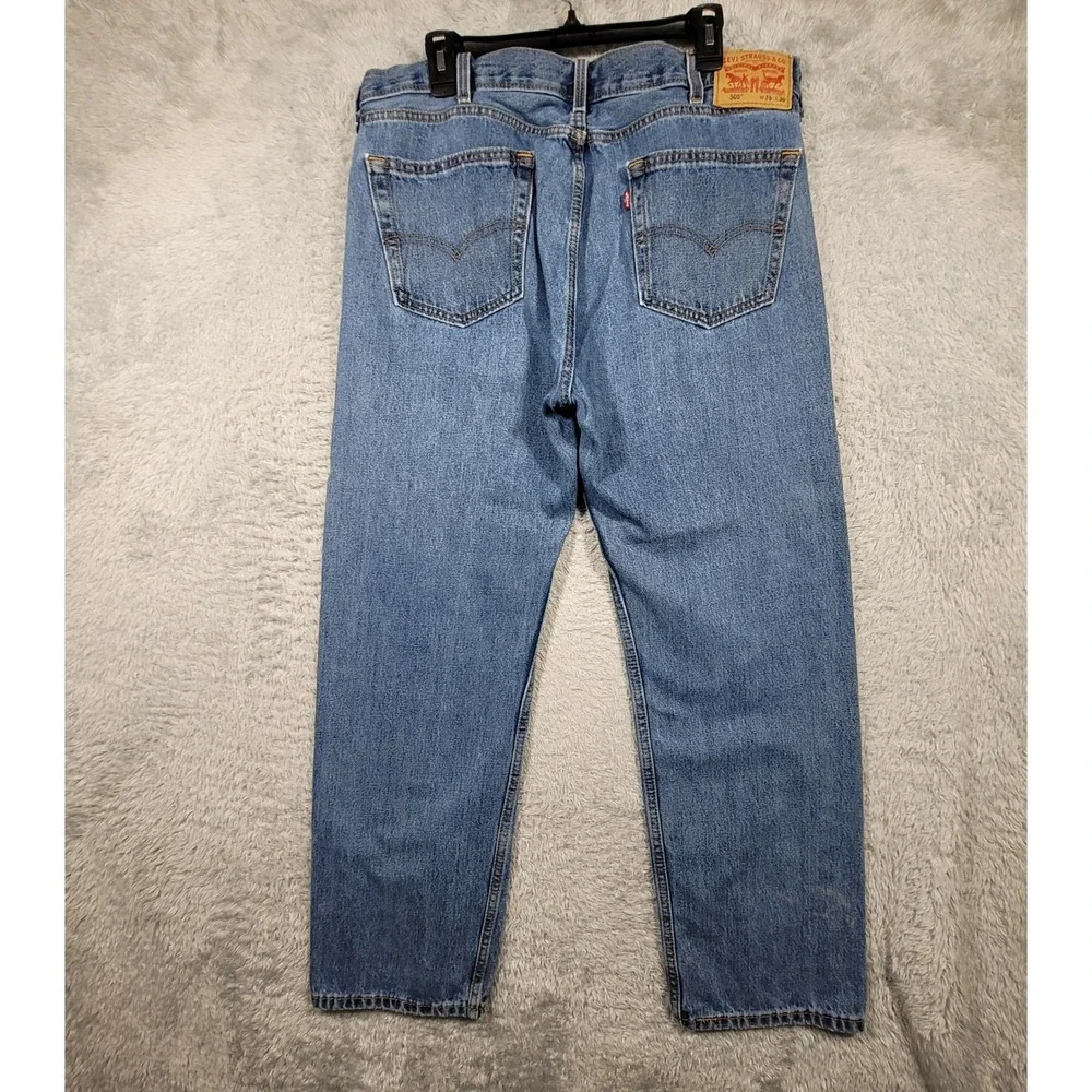 Levis 505‎ Regular Fit Jeans Mens 38x30 Blue Medium Wash Straight Leg Denim